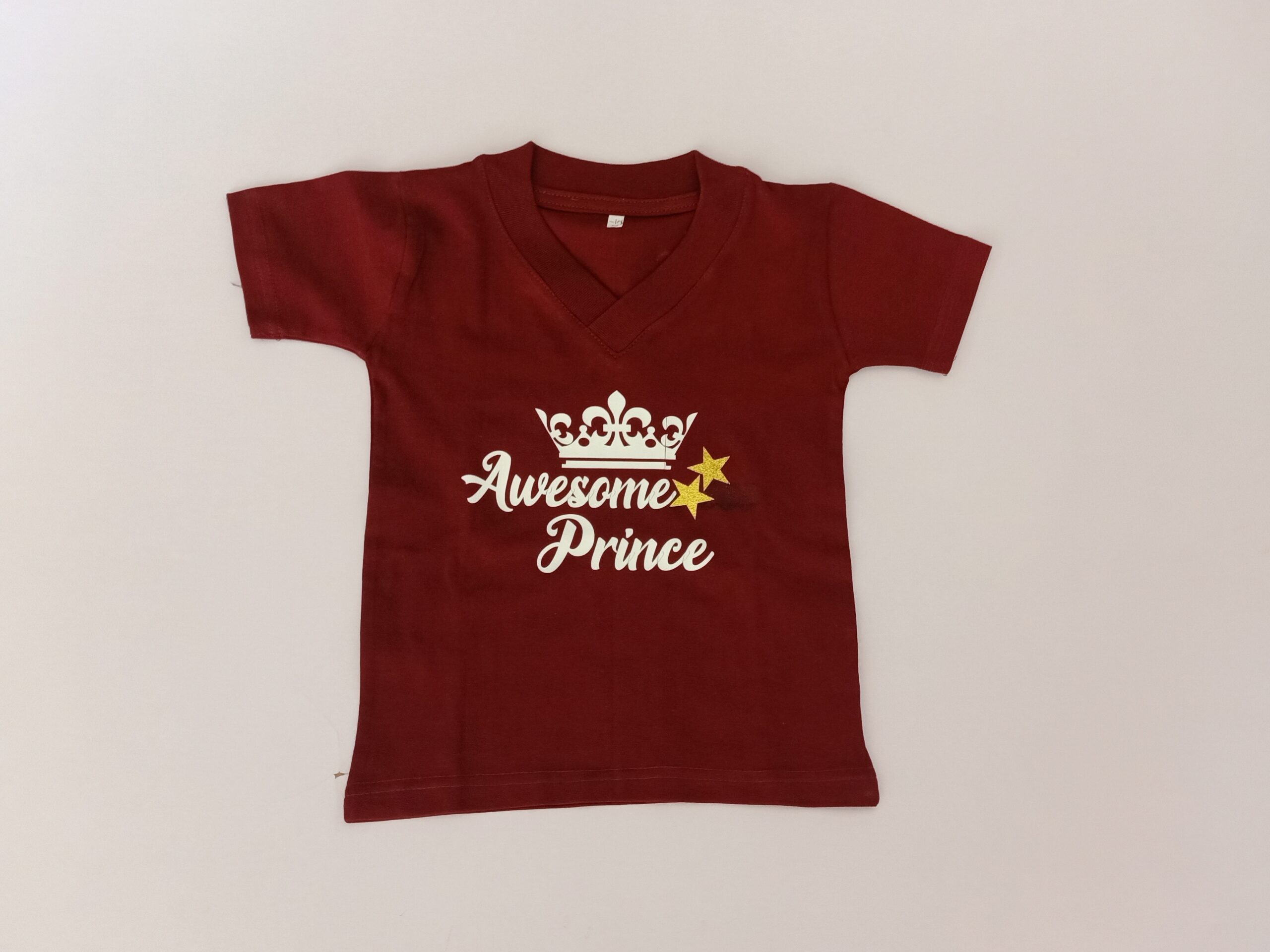 Branded Maroon V-neck T-Shirt