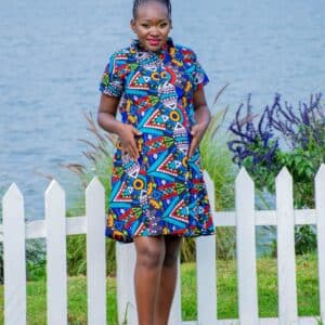 Ladies Plus Size Front Zipper Nursing Ankara Dress