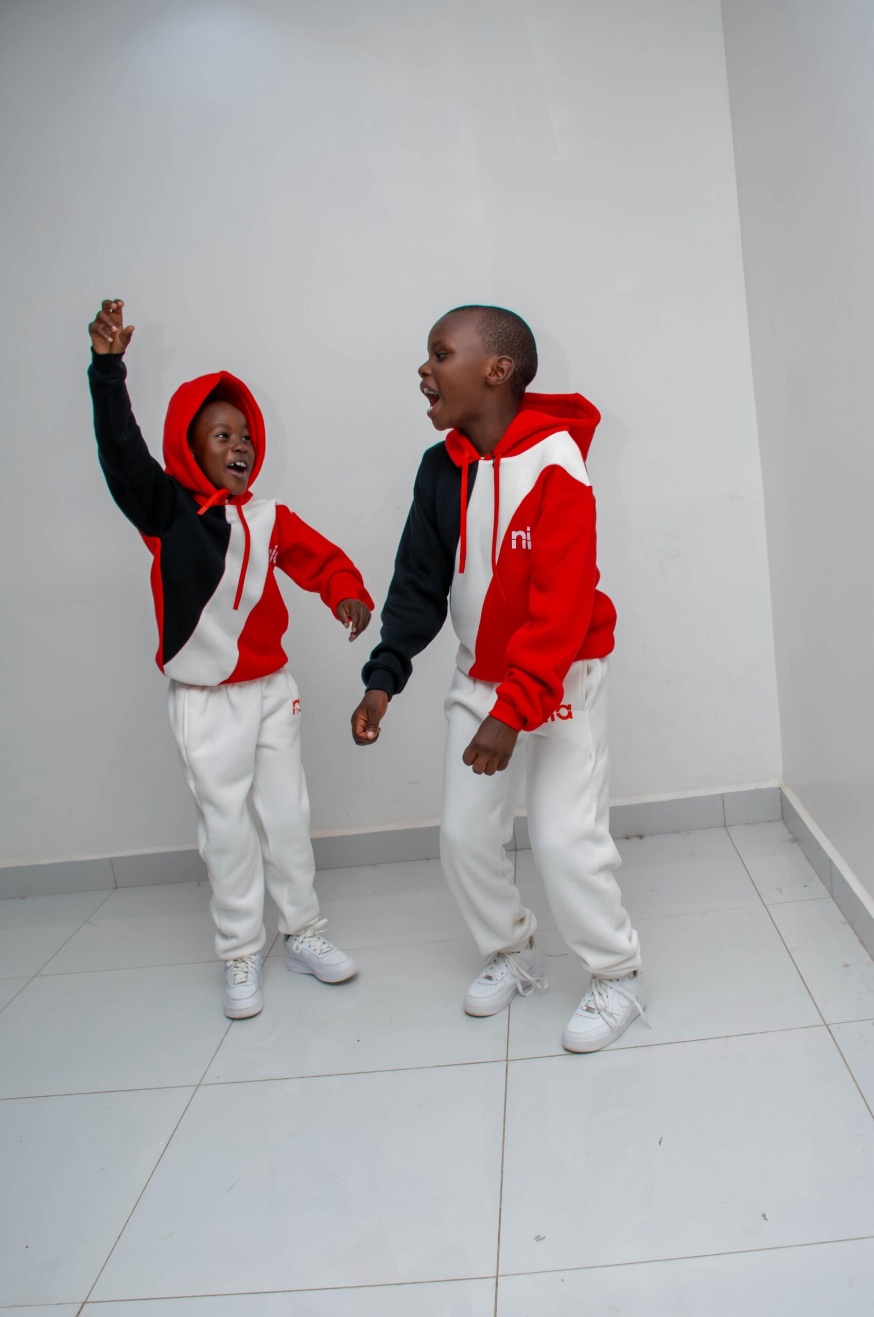 NIA Kids Colorblock Fleece Tracksuit Set - Custom Premium Hoodie & Jogger Outfit - Image 5