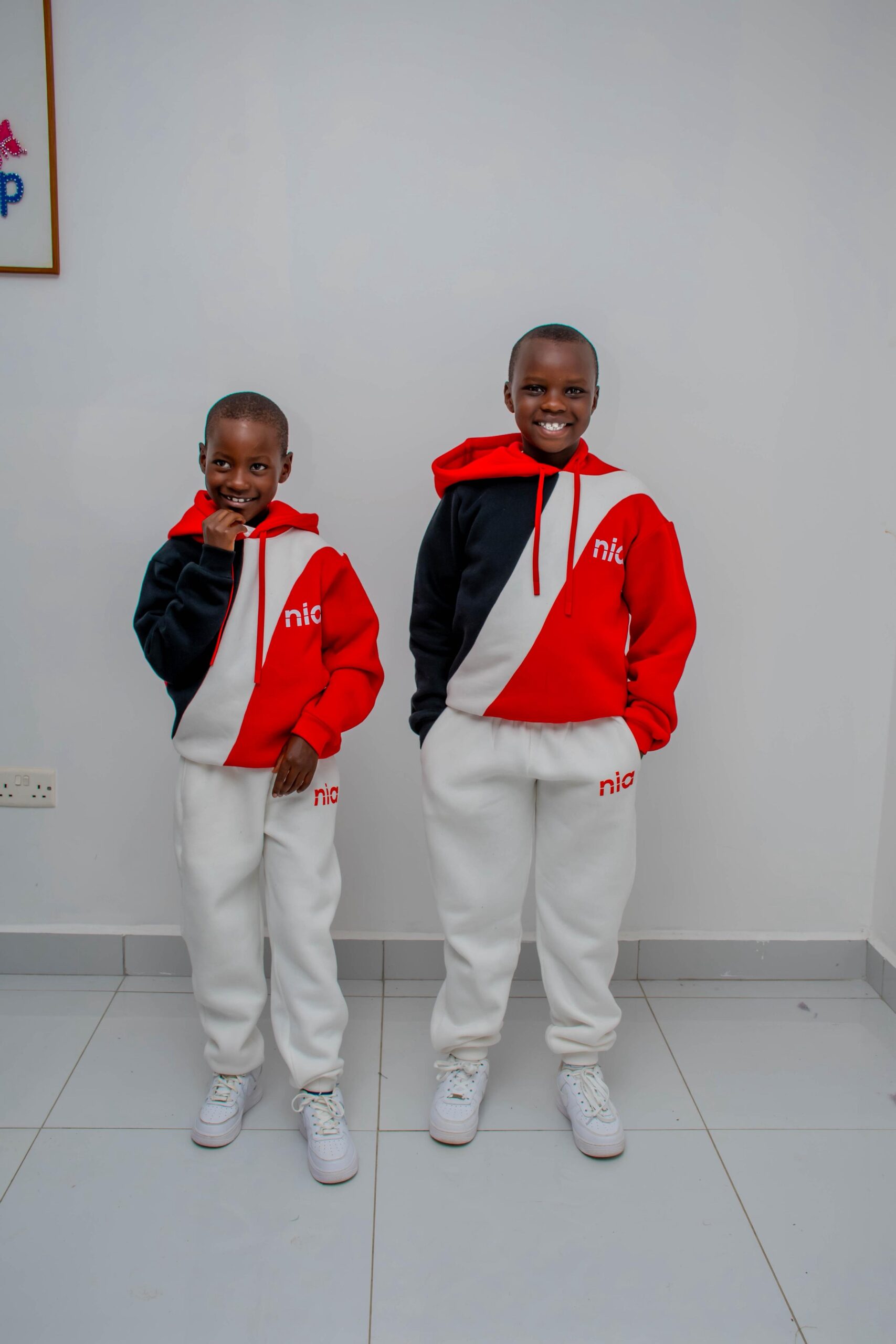 NIA Kids Colorblock Fleece Tracksuit Set - Custom Premium Hoodie & Jogger Outfit - Image 4