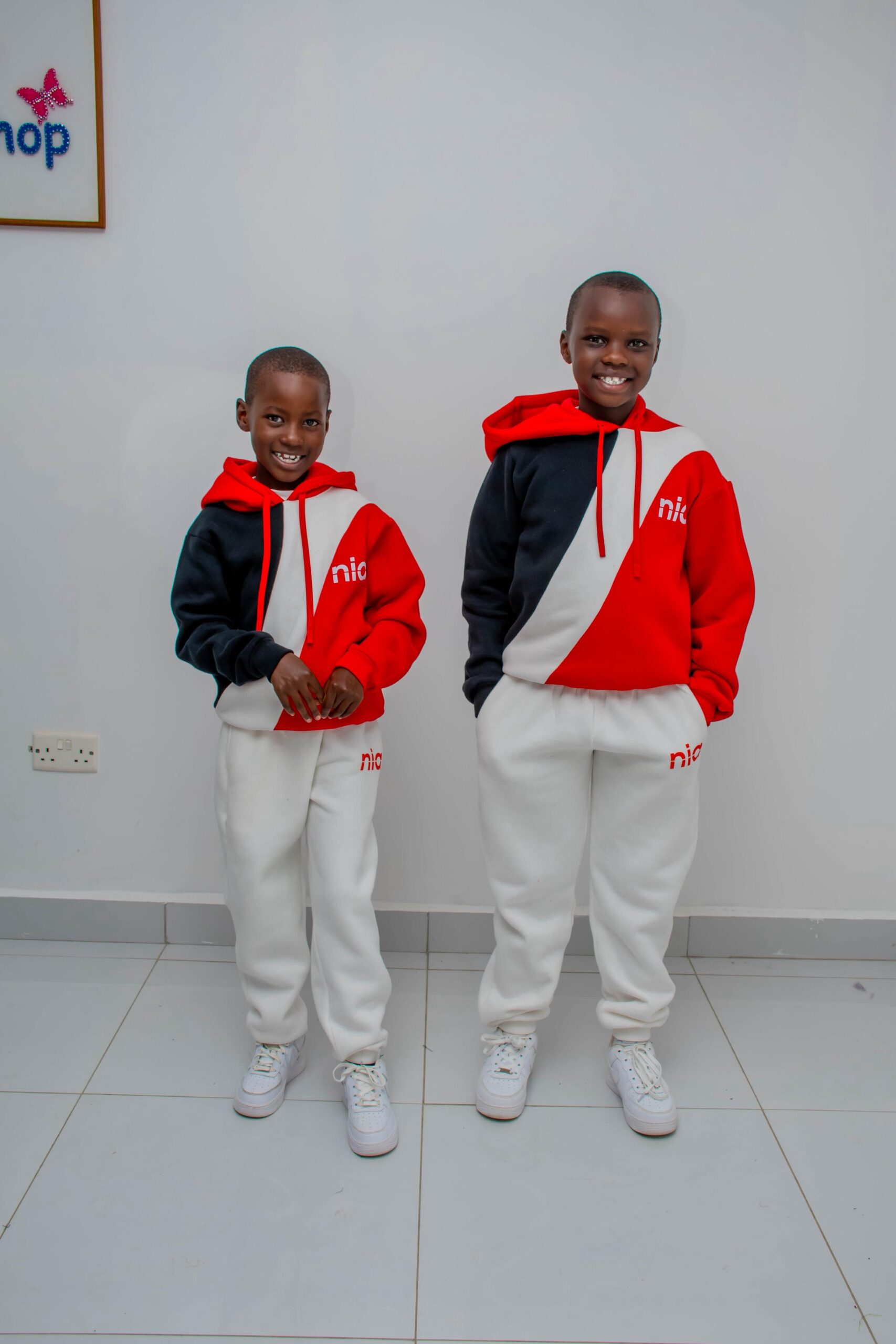 NIA Kids Colorblock Fleece Tracksuit Set - Custom Premium Hoodie & Jogger Outfit