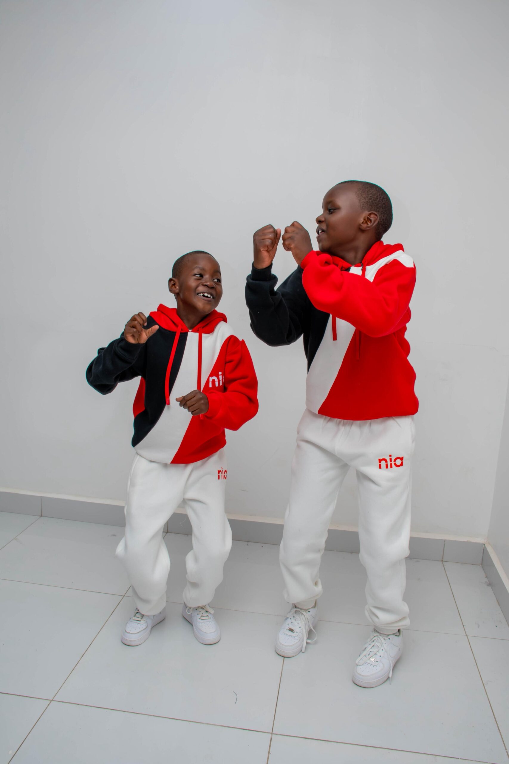 NIA Kids Colorblock Fleece Tracksuit Set - Custom Premium Hoodie & Jogger Outfit - Image 2