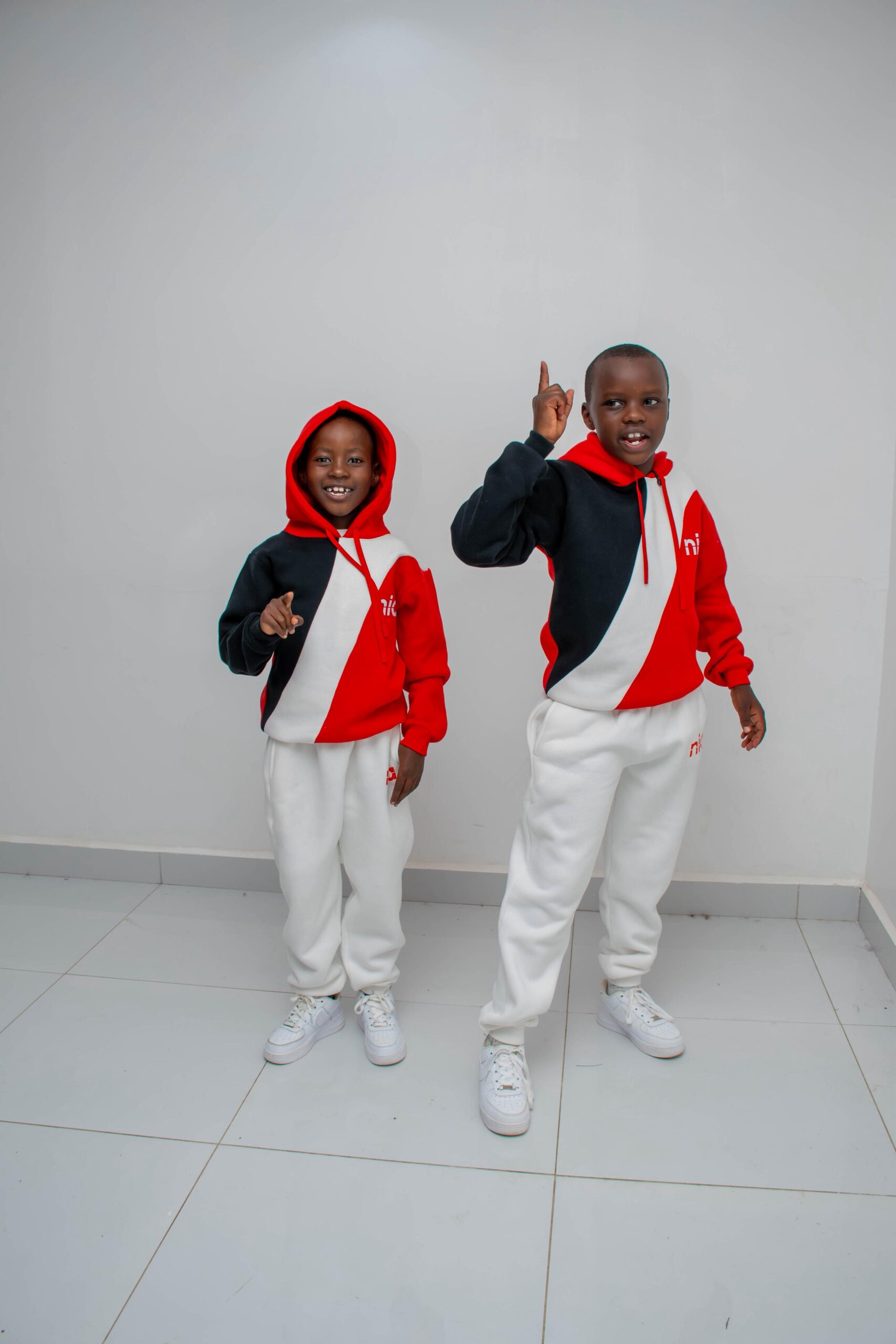 NIA Kids Colorblock Fleece Tracksuit Set - Custom Premium Hoodie & Jogger Outfit - Image 3