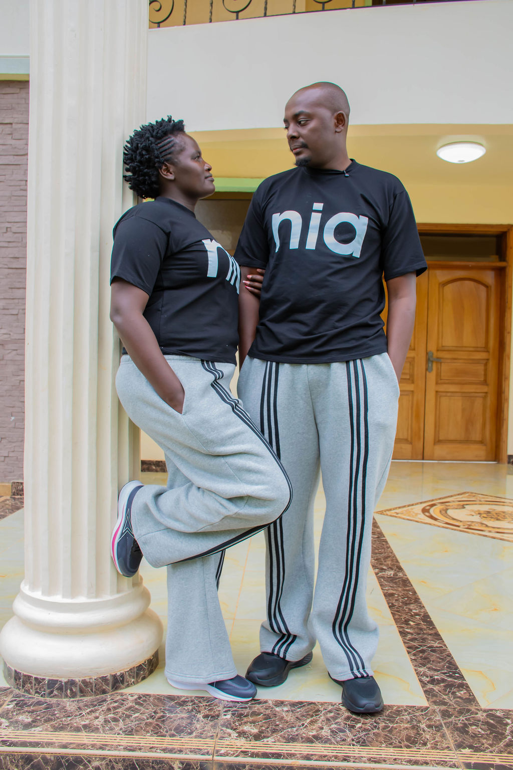 NIA Luxe Stripe Fleece Tracksuit Set – Custom Unisex Three-Piece Sweat Suit Set - Image 17