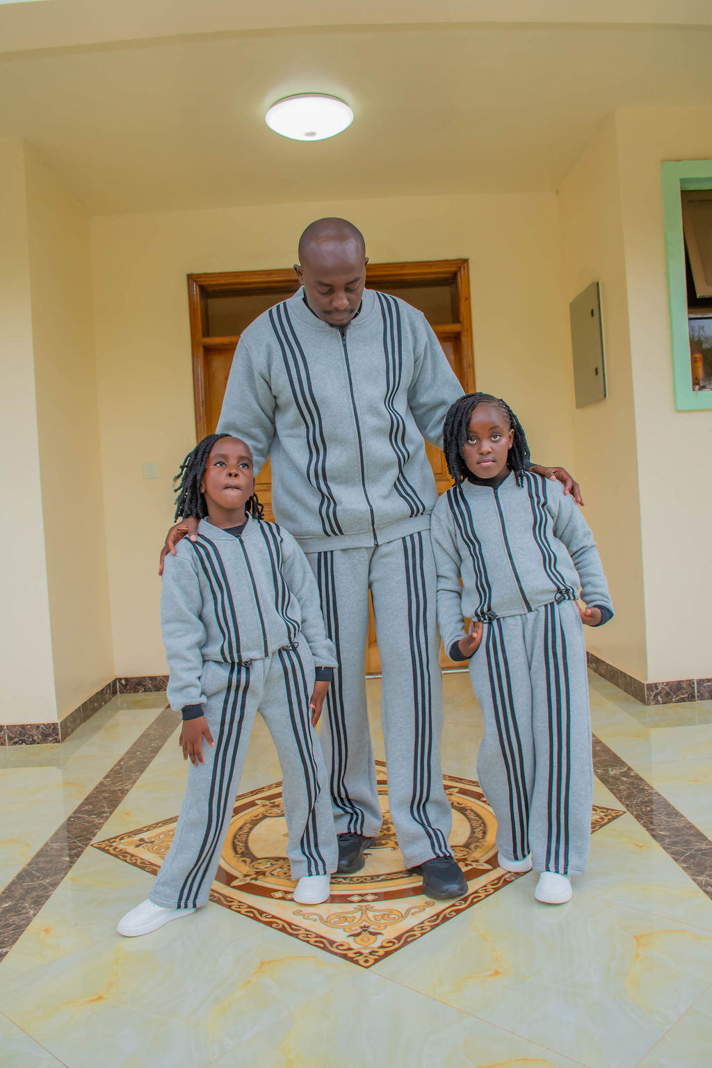 NIA Luxe Stripe Fleece Tracksuit Set – Custom Unisex Three-Piece Sweat Suit Set - Image 11