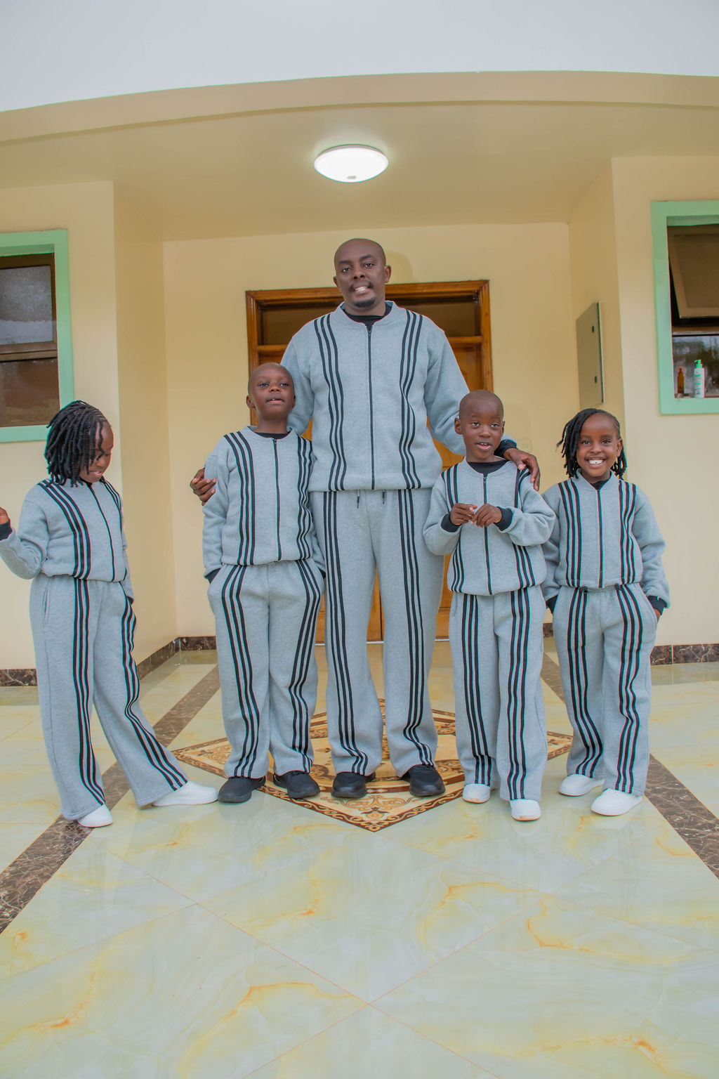 NIA Luxe Stripe Fleece Tracksuit Set – Custom Unisex Three-Piece Sweat Suit Set - Image 9