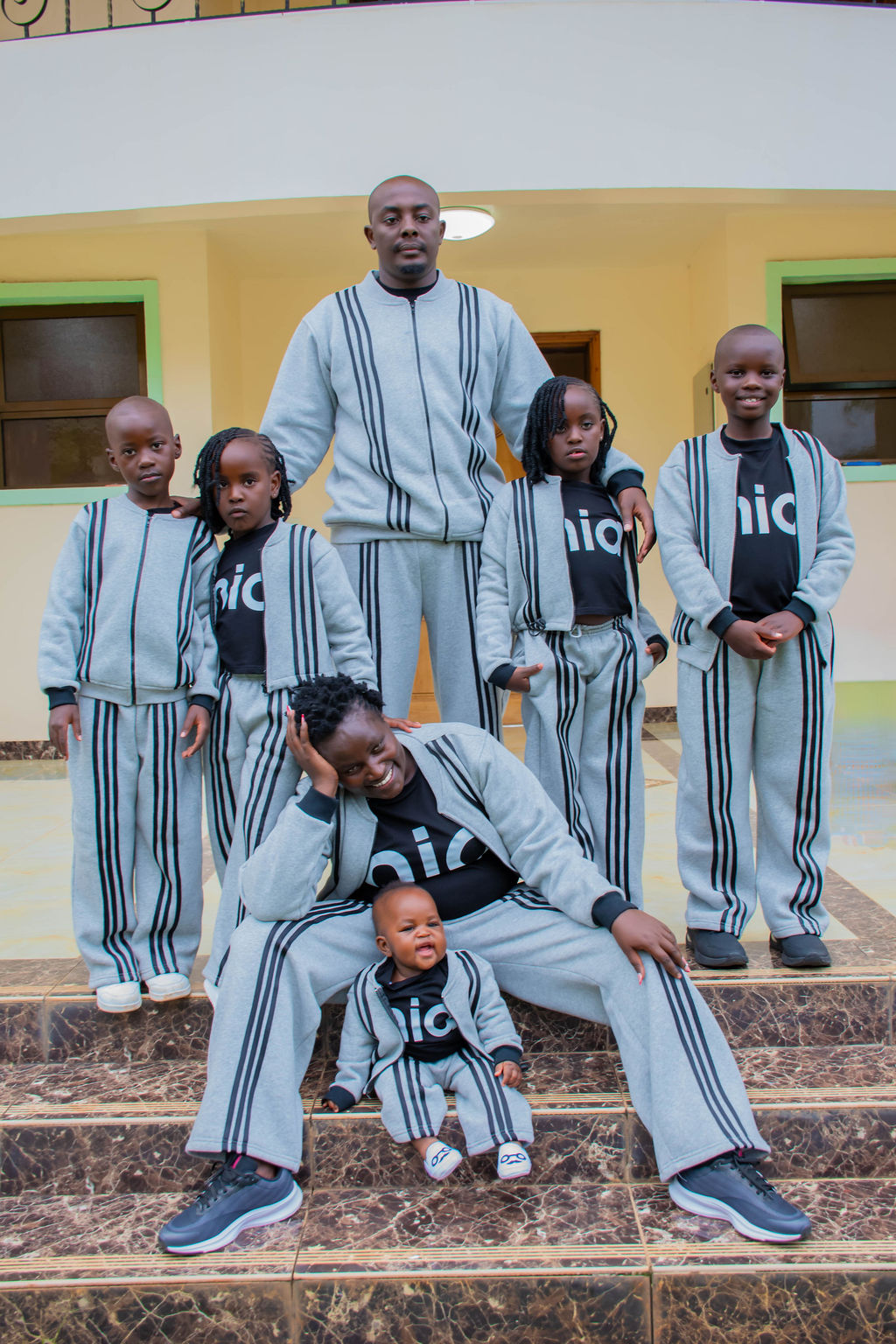 NIA Luxe Stripe Fleece Tracksuit Set – Custom Unisex Three-Piece Sweat Suit Set - Image 4