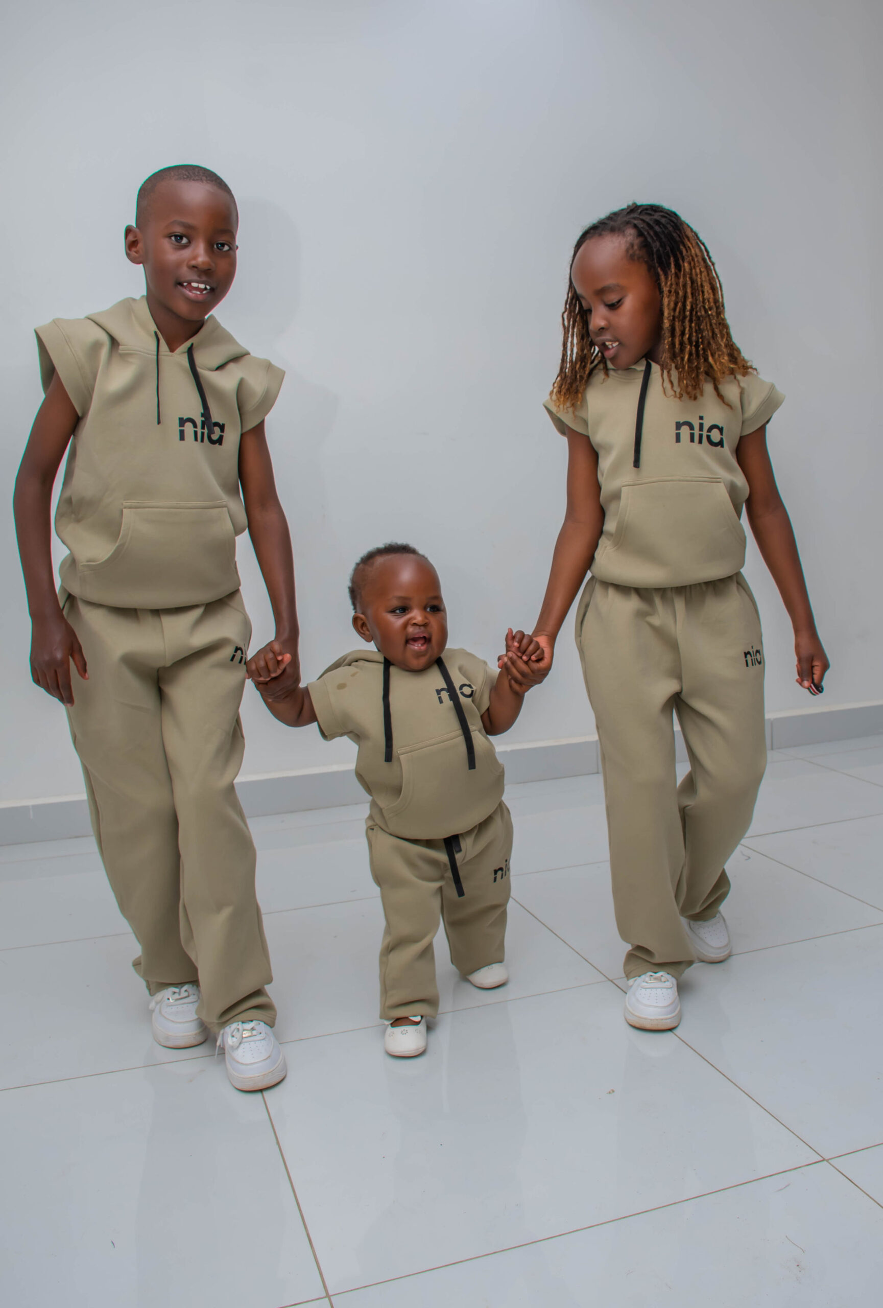 Custom Kids Sleeveless Hoodie & Sweatpants Set | Premium Children's Casual Wear