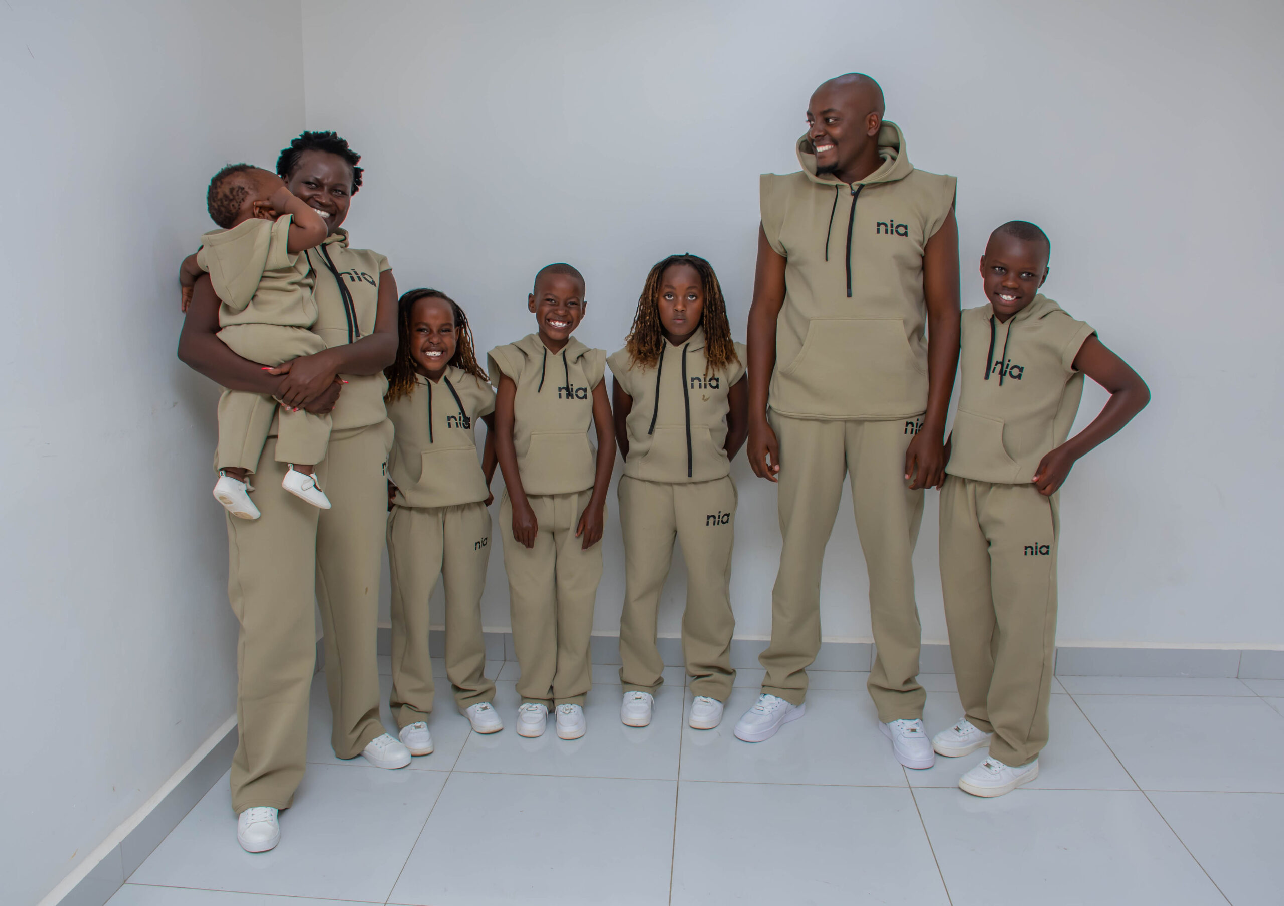 Premium Matching Family Sleeveless Hoodie & Sweatpants Set