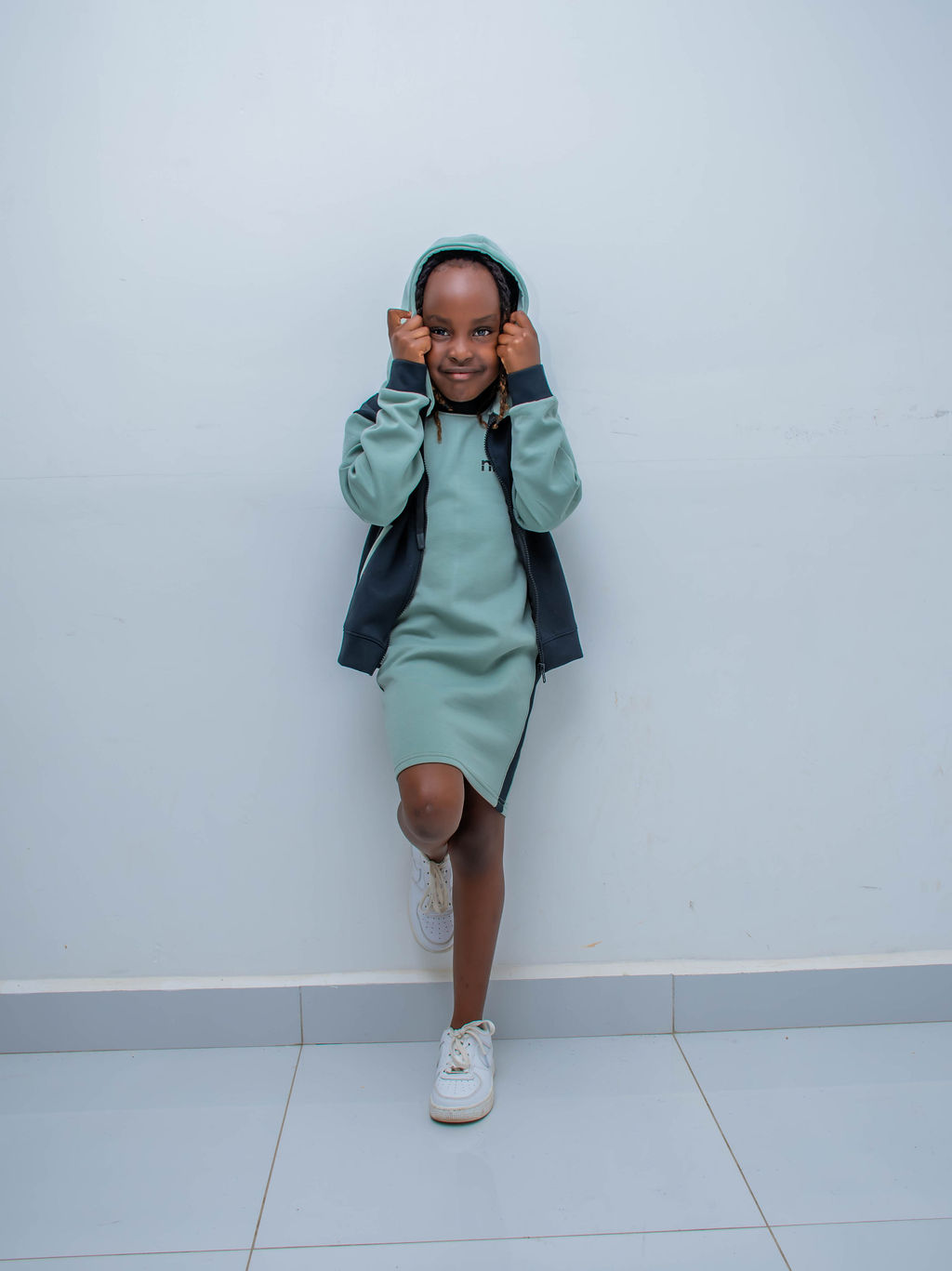 Kids Matching Hoodie Dress Set | Custom Zip Hoodie & Casual Dress Outfit - Image 16
