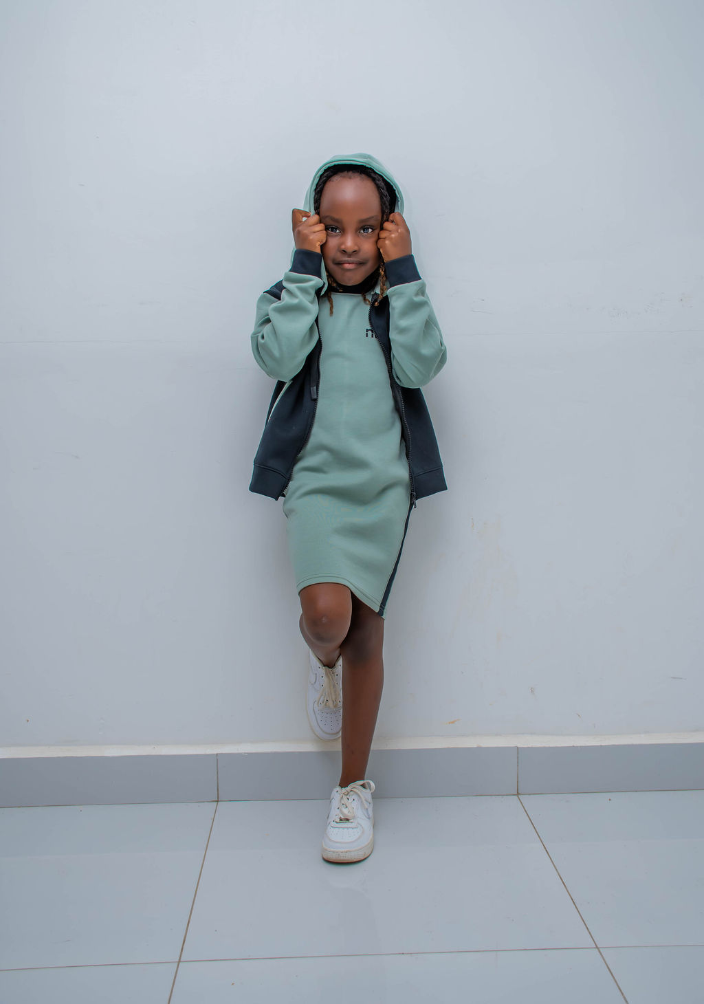 Kids Matching Hoodie Dress Set | Custom Zip Hoodie & Casual Dress Outfit - Image 14
