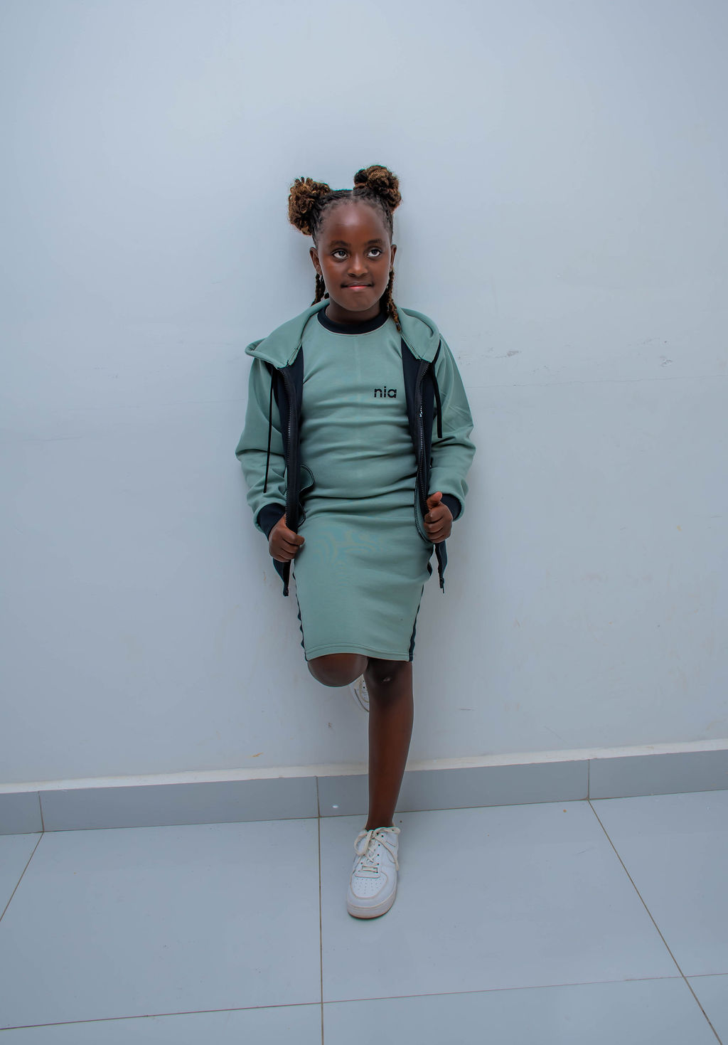 Kids Matching Hoodie Dress Set | Custom Zip Hoodie & Casual Dress Outfit - Image 10