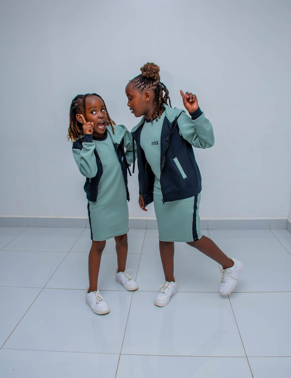 Kids Matching Hoodie Dress Set | Custom Zip Hoodie & Casual Dress Outfit - Image 8
