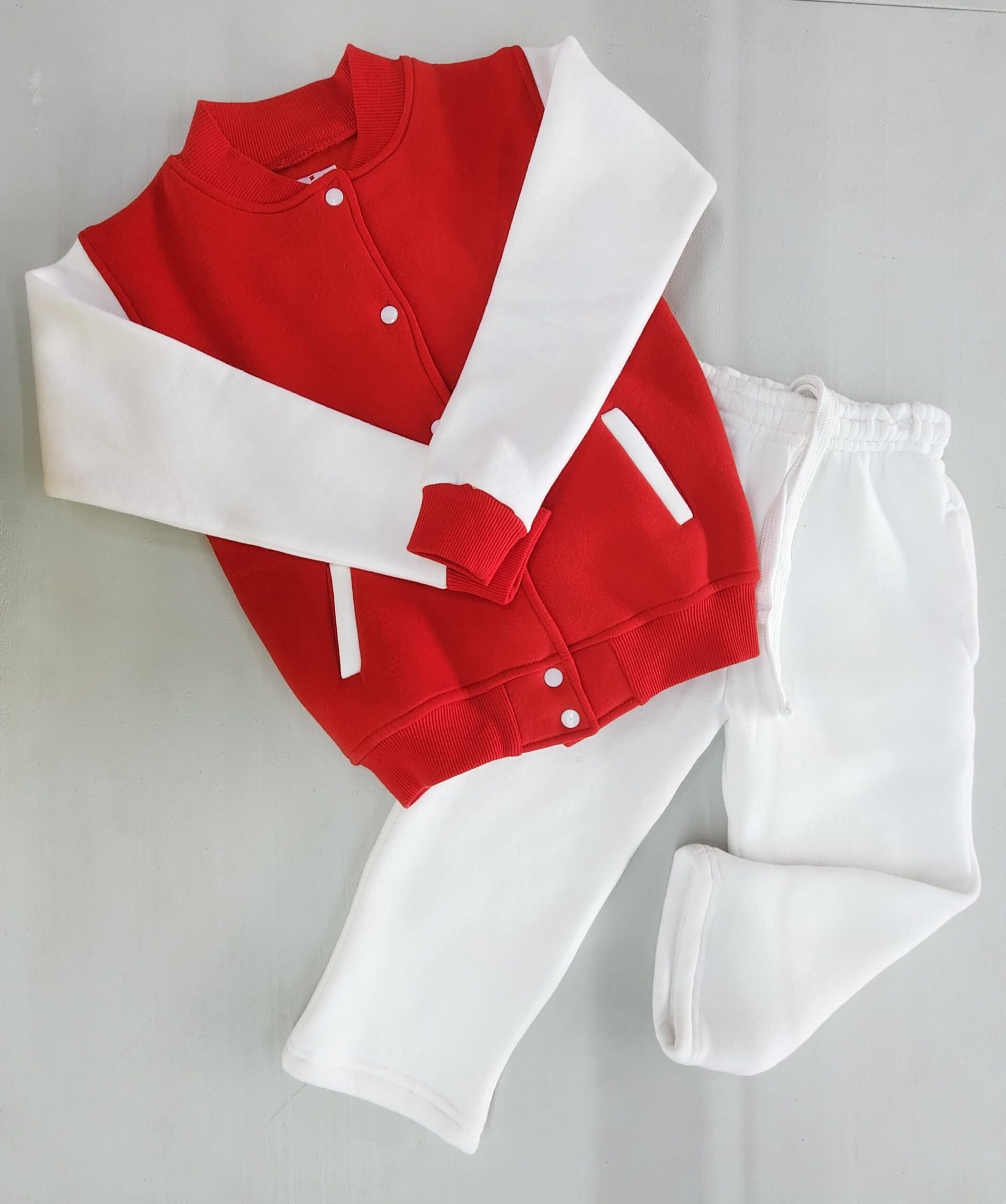 Custom Contrast Bomber Jacket & Jogger Set | Personalized Two-Piece Casual Outfit - Image 4