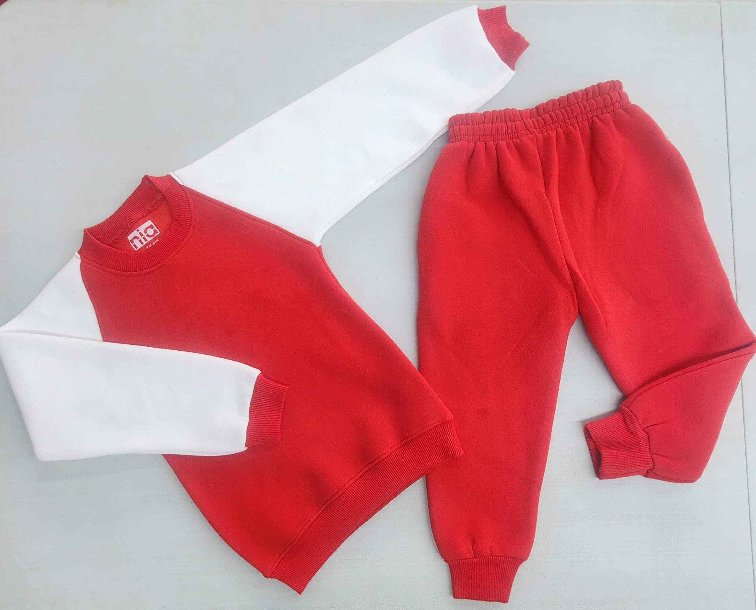 Custom Contrast Panel Sweatshirt & Jogger Set | Personalized Two-Tone Sweatsuit - Image 2