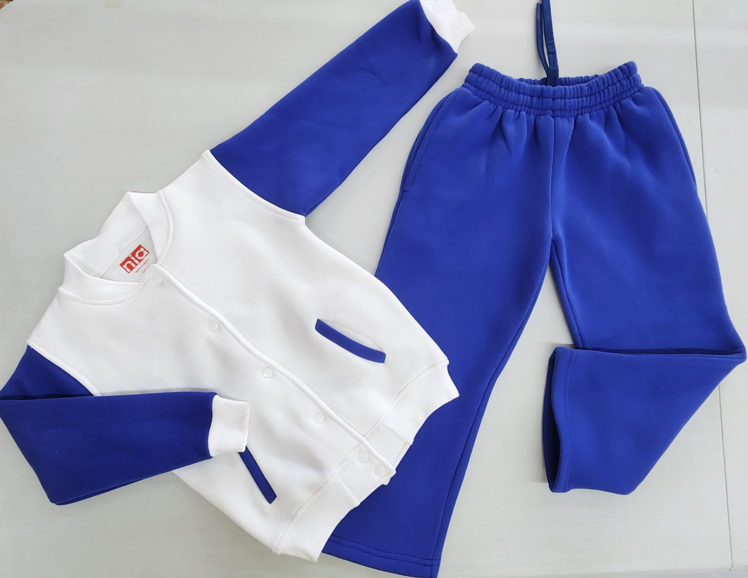 Custom Contrast Bomber Jacket & Jogger Set | Personalized Two-Piece Casual Outfit