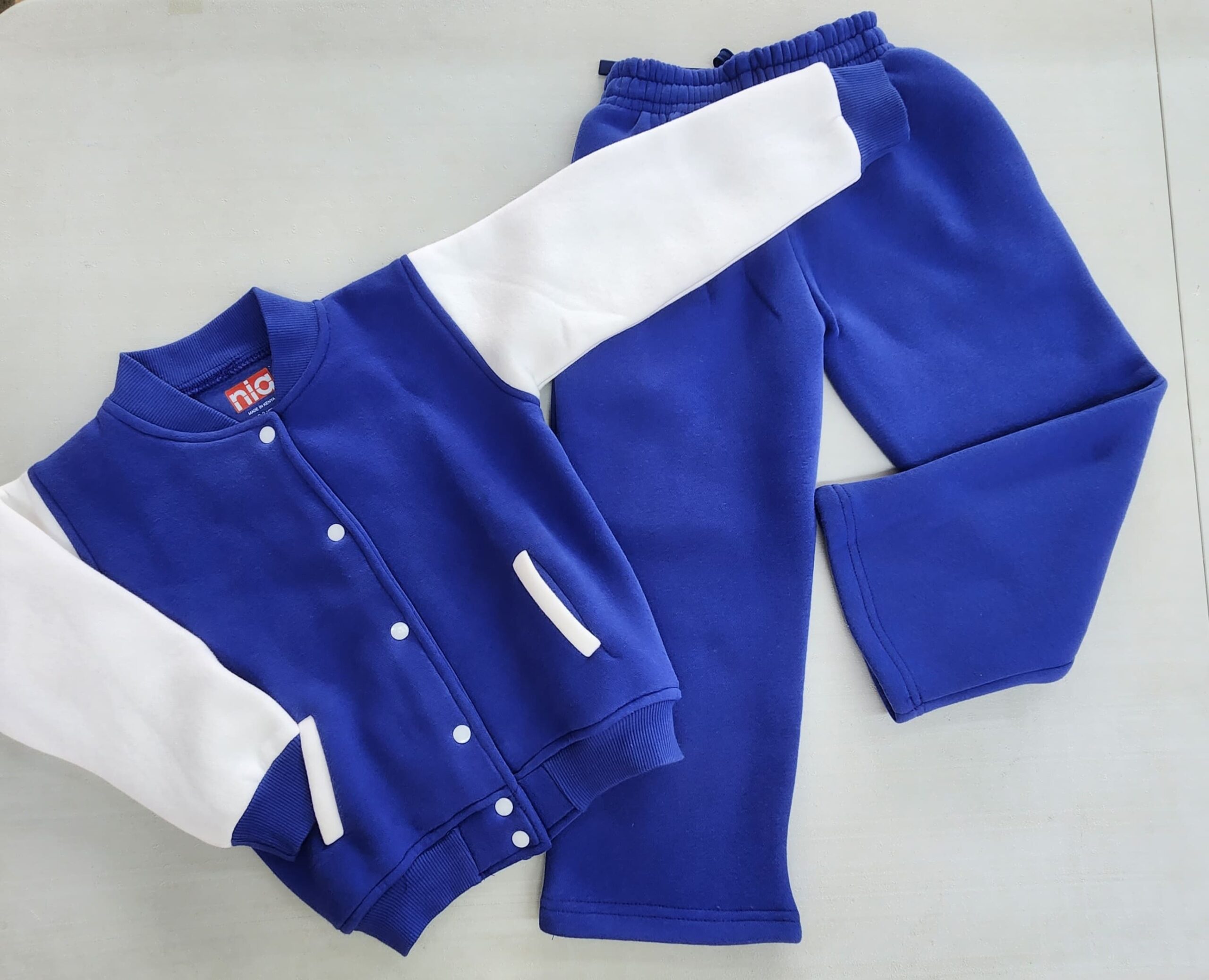 Custom Contrast Bomber Jacket & Jogger Set | Personalized Two-Piece Casual Outfit - Image 2