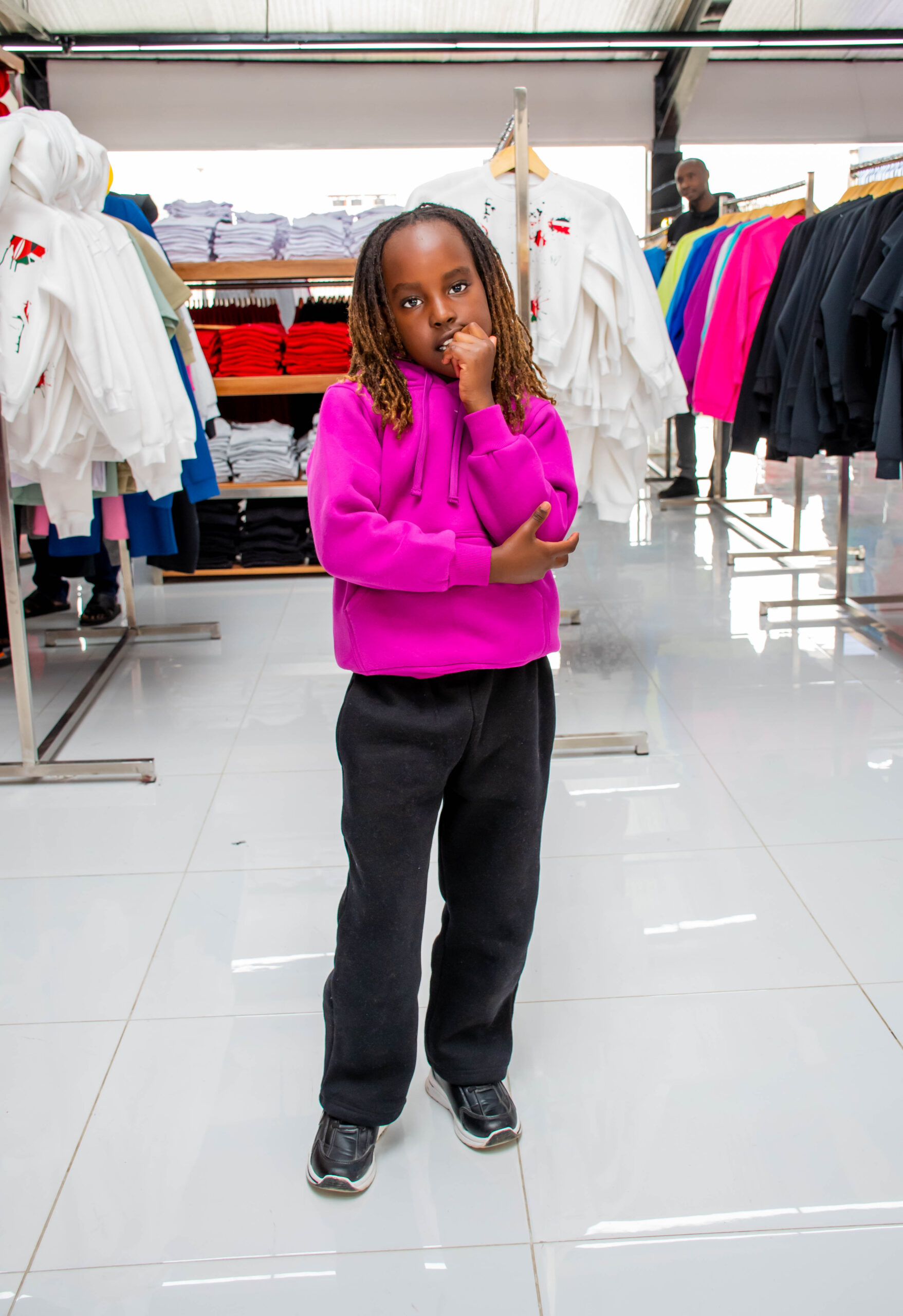 Girls’ Magenta Hoodie & Black Jogger Set